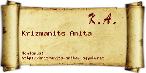 Krizmanits Anita névjegykártya